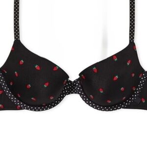 VICTORIAS SECRET Lined Demi Strawberry Print Bra 36DD